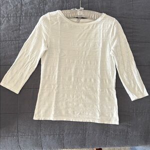 Talbots White 3/4 Sleeve Top